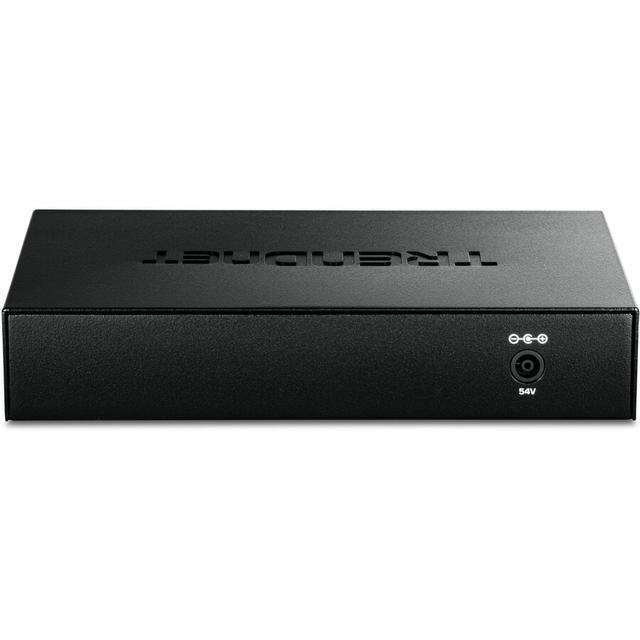 TRENDnet 8-Port Gigabit GREENnet PoE+ Switch 4 X Gigabit PoE-PoE+ Ports 4 X Gigabit Ports 61W Power Budget 16 Gbps Switch Capacity Ethernet Unmanaged Switch Black TPE-TG44G