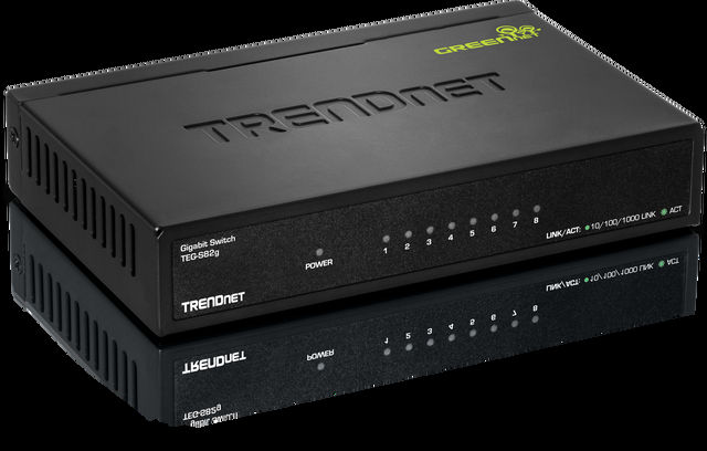 TRENDnet 8-Port Gigabit GREENnet Switch Ethernet Network Switch 8 X 10-100-1000 Mbps Gigabit Ethernet Ports 16 Gbps Switching Capacity Metal Lifetime Protection Black TEG-S82G