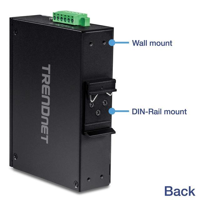 TRENDnet 8-Port Industrial Unmanaged Fast Ethernet DIN-Rail Switch; TI-E80 8 X Fast Ethernet Ports; 1.6Gbps Switching Capacity;8 Port Network Fast Ethernet Switch;IP30 Metal Switch;Lifetime Protection