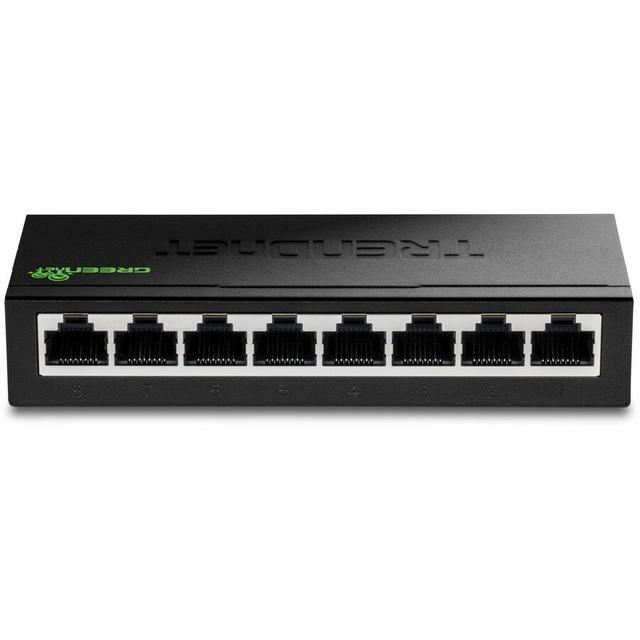 TRENDnet 8-Port Unmanaged Gigabit GREENnet Desktop Metal Switch Fanless 16Gbps Switching Capacity Plug & Play Network Ethernet Switch Lifetime Protection Black TEG-S80G