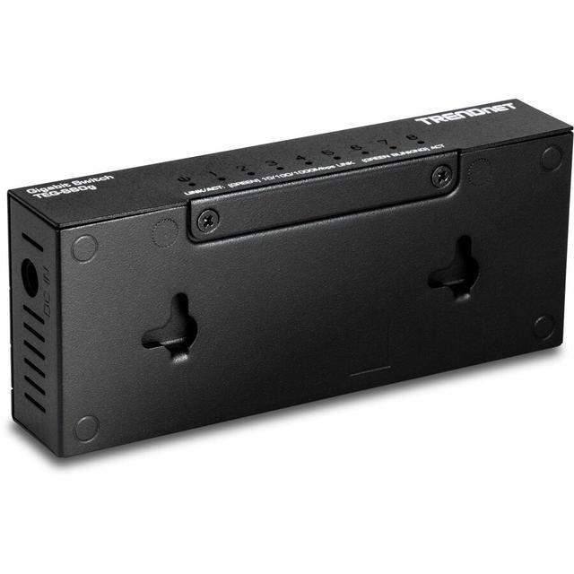 TRENDnet 8-Port Unmanaged Gigabit GREENnet Desktop Metal Switch Fanless 16Gbps Switching Capacity Plug & Play Network Ethernet Switch Lifetime Protection Black TEG-S80G