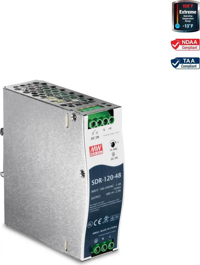 TRENDnet TI-S12048 DIN Rail 48V 120W Power Supply for TI-PG541