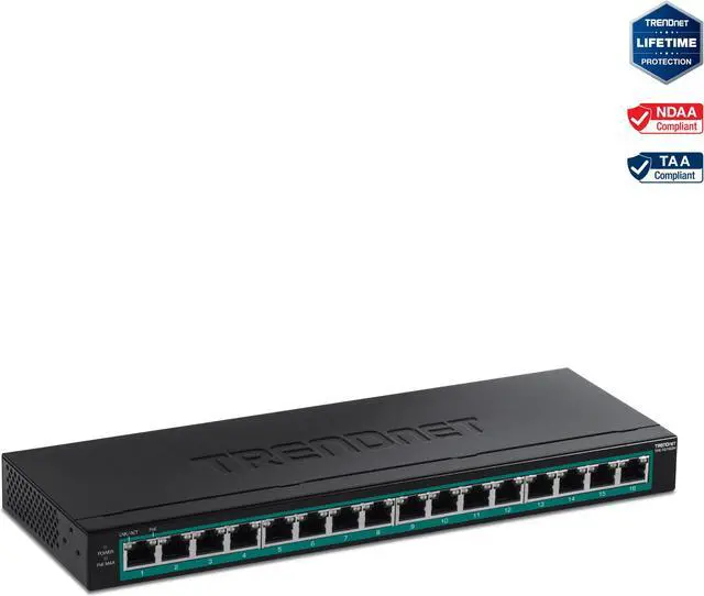 TRENDnet TPE-TG160H 16-Port Gigabit PoE+ Switch