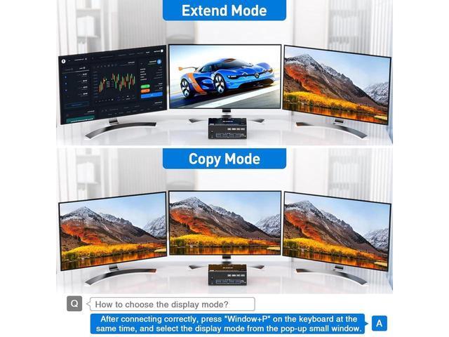 Triple Monitors KVM Switch HDMI 2 Displayport USB 3.0 KVM Switch 8K 60Hz 4K 144Hz 3 Monitors 2 Computers KVM With 4 USB 3.0 Ports Included KVM Cables HD-MI 8K 60Hz/4K 60Hz DP 8K 30Hz/4K 144Hz