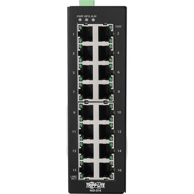 Tripp Lite 16-Port DIN Lite Managed Industrial Gigabit Ethernet Switch NGIS16