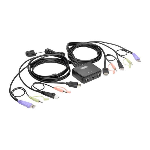 Tripp Lite 2-Port KVM Switch W/ HDMI USB Audio Cables Peripheral Sharing (B032-HUA2)