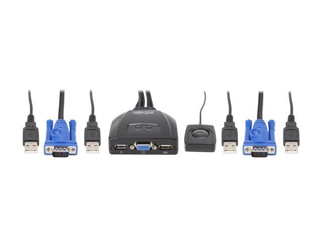 Tripp Lite 2-Port USB / VGA KVM Switch Cable W/ Audio & Peripheral Sharing (B032-VU2)