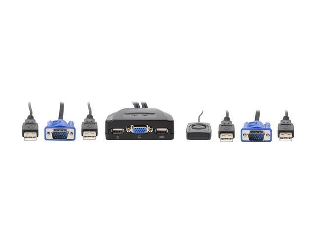 Tripp Lite 2-Port USB / VGA KVM Switch Cable W/ Audio & Peripheral Sharing (B032-VU2)