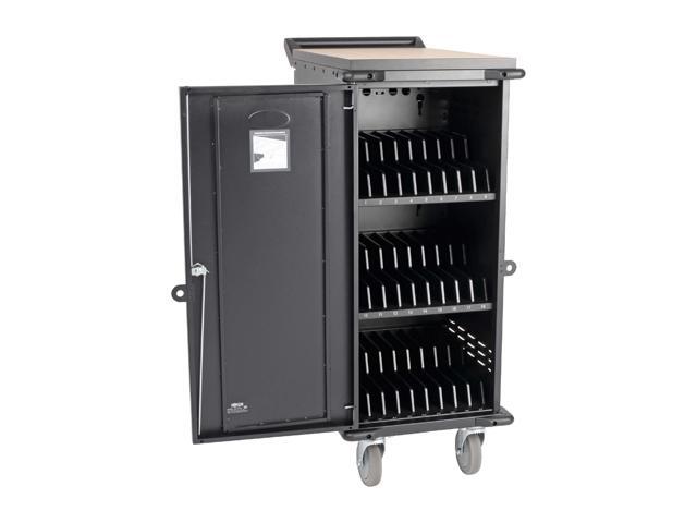 Tripp Lite 27-Port AC Mobile Charging Cart Storage Station For Chromebooks IPads Laptops Tablets Black (CSC27AC)