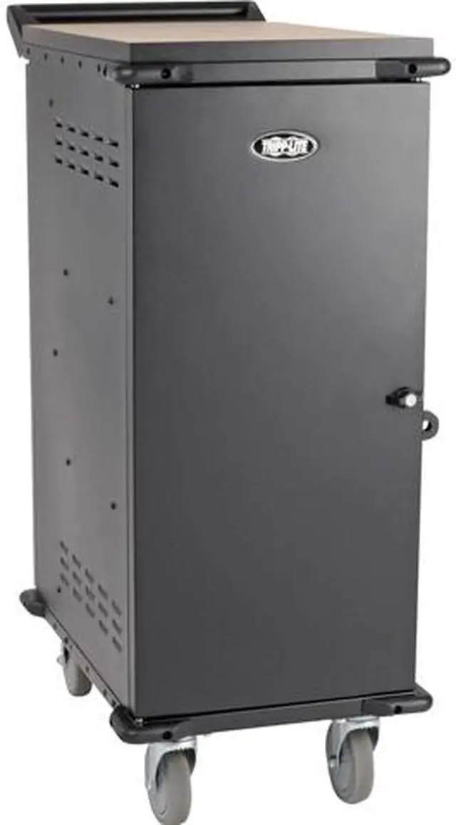 Tripp Lite 27-Port AC Mobile Charging Cart Storage Station for Chromebooks iPads Laptops Tablets Black (CSC27AC)