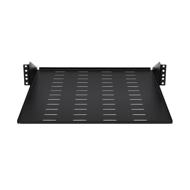 Tripp Lite 2U Center-Mounted Server Rack Enclosure Shelf Vented Airflow Design Mount Hardware Included 21.5 Inch Depth 100 Lbs / 45 Kg Capacity 5-Year Warranty (SRSHELF2PCENTER)