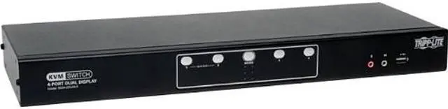 Tripp Lite 4-Port Dual Monitor DVI KVM Switch with Audio and USB 2.0 Hub Cables included