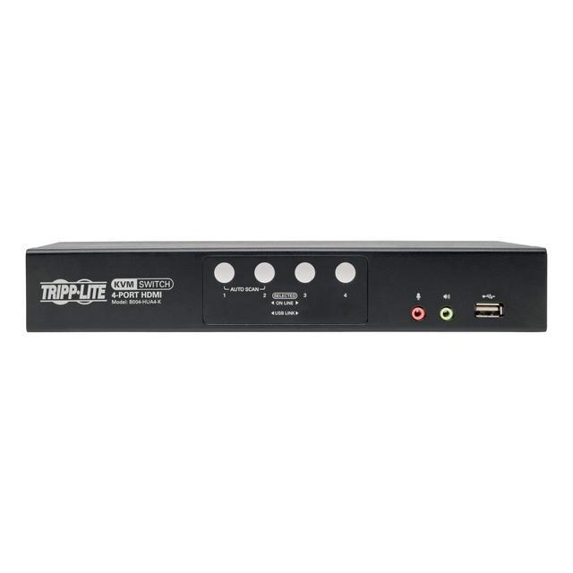 Tripp Lite 4 Port HDMI/USB KVM Switch Audio/Video USB 2.0 Peripheral Port 1080p Windows Mac Linux Compatible (B004-HUA4-K)