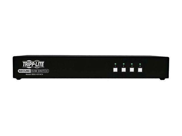 Tripp Lite 4 Port Secure KVM Switch HDMI To DisplayPort Single Monitor 4K NIAP PP3.0 Certified Audio Common Access Card TAA-Compliant (B002-HD1AC4)
