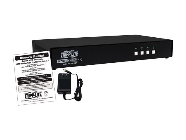 Tripp Lite 4 Port Secure KVM Switch HDMI To DisplayPort Single Monitor 4K NIAP PP3.0 Certified Audio Common Access Card TAA-Compliant (B002-HD1AC4)