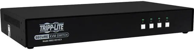 Tripp Lite 4 Port Secure KVM Switch HDMI to DisplayPort Single Monitor 4K NIAP PP3.0 Certified Audio Common Access Card TAA-Compliant (B002-HD1AC4)