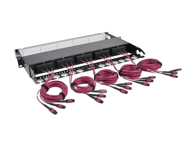 Tripp Lite 50/125 Breakout Fiber Patch Panel 40 GB To 10 GB 15 MTP QSFP To 60 LC Duplex OM4 Multimode Ports 1U (N48K-15M8L60-B)