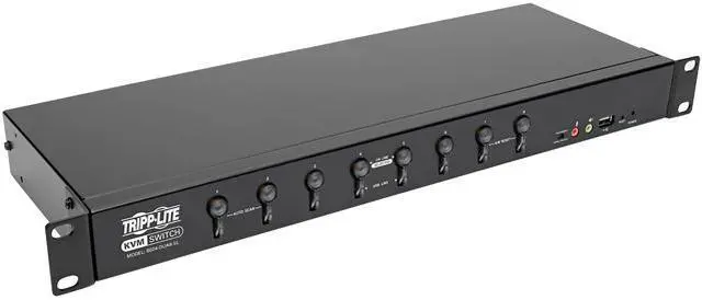 Tripp Lite 8-Port KVM Switch DVI/USB w Audio & Peripheral Sharing 1U 1080p (B024-DUA8-SL)