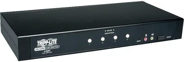 Tripp-Lite B002-DUA4 Network 4 Port DVI-USB Audio KVM Switch Desktop Black