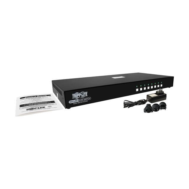 Tripp Lite B002-DV1AC8-N4 Secure KVM 8-Port Switch - Single Head - DVI To DVI NIAP PP4.0 - Black - Supports HD Resolutions Up To 2560 X 1600 60 Hz For Crystal-clear Video