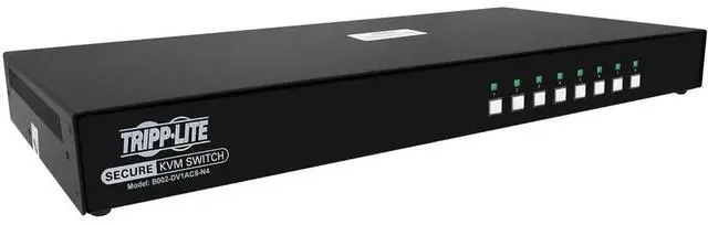 Tripp Lite B002-DV1AC8-N4 Secure KVM 8-Port Switch - Single Head - DVI to DVI NIAP PP4.0 - Black - Supports HD resolutions up to 2560 x 1600 60 Hz for crystal-clear video