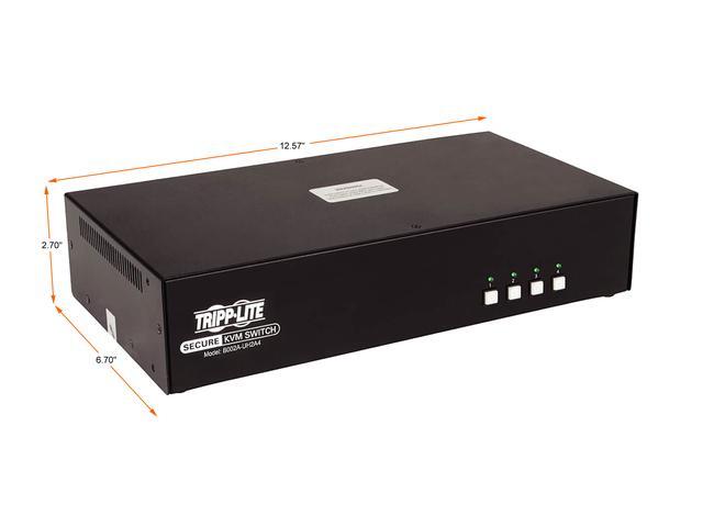 TRIPP LITE B002A-UH2A4 Secure KVM Switch 4-Port Dual-Monitor HDMI 4K30Hz NIAP PP3.0 TAA