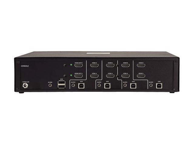 TRIPP LITE B002A-UH2A4 Secure KVM Switch 4-Port Dual-Monitor HDMI 4K30Hz NIAP PP3.0 TAA