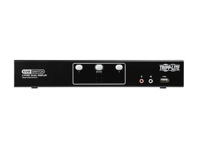 TRIPP LITE B004-2DUA2-K 2-Port Dual Monitor DVI KVM Switch With Audio And USB 2.0 Hub Cables Included