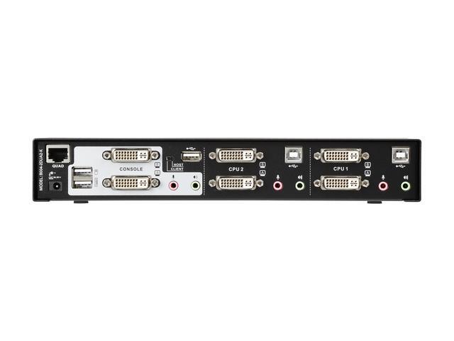 TRIPP LITE B004-2DUA2-K 2-Port Dual Monitor DVI KVM Switch With Audio And USB 2.0 Hub Cables Included
