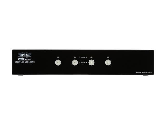 TRIPP LITE B004-DPUA4-K 4-Port DisplayPort KVM Switch W/Audio Cables And USB 3.0 SuperSpeed Hub
