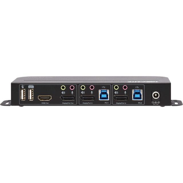 TRIPP LITE B005-DPUA2-K 2-Port DisplayPort/USB KVM Switch - 4K 60 Hz HDR HDCP 2.2 IR DP 1.4 USB Sharing USB 3.0 Cables