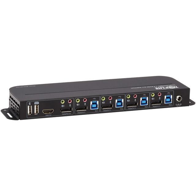 TRIPP LITE B005-DPUA4 4-Port DisplayPort/USB KVM Switch - 4K 60 Hz HDR HDCP 2.2 IR DP 1.4 USB Sharing