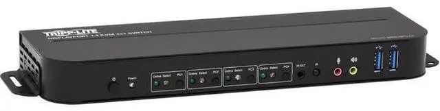 TRIPP LITE B005-DPUA4 4-Port DisplayPort/USB KVM Switch - 4K 60 Hz HDR HDCP 2.2 IR DP 1.4 USB Sharing