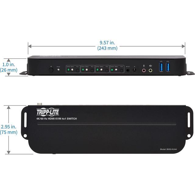 TRIPP LITE B005-HUA4 4-Port HDMI/USB KVM Switch - 4K 60 Hz HDR HDCP 2.2 IR USB Sharing