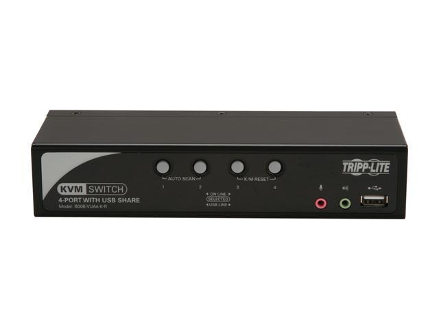 TRIPP LITE B006-VUA4-K-R 4-Port KVM Switch With Audio OSD And Peripheral Sharing