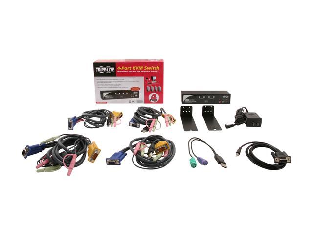TRIPP LITE B006-VUA4-K-R 4-Port KVM Switch With Audio OSD And Peripheral Sharing