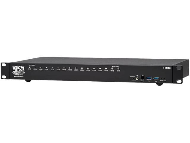 TRIPP LITE B024-H4U16 16-Port 4K HDMI/USB KVM Switch - 4K 60 Hz Video/Audio USB Peripheral Sharing 1U Rack-Mount