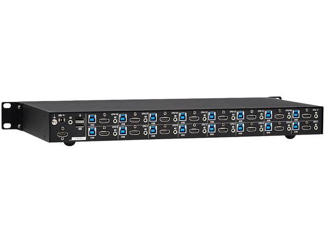 TRIPP LITE B024-H4U16 16-Port 4K HDMI/USB KVM Switch - 4K 60 Hz Video/Audio USB Peripheral Sharing 1U Rack-Mount