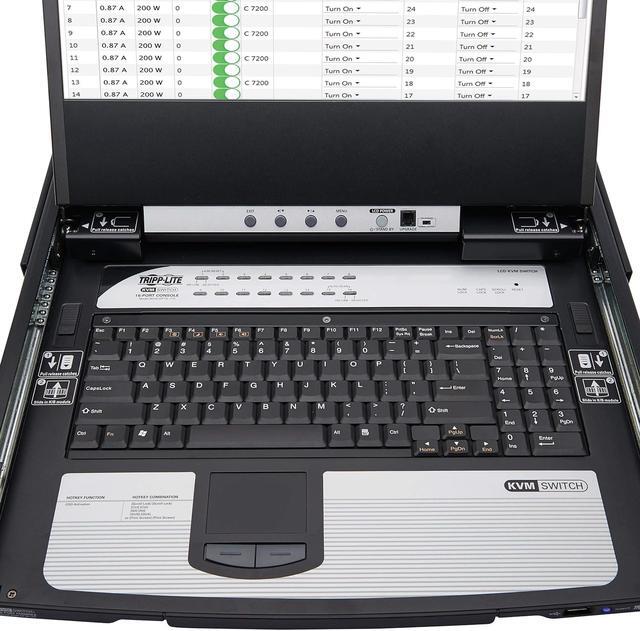 TRIPP LITE B030-DP08-17D NetDirector 8-Port DisplayPort KVM Switch Console With 17 In. LCD Dual Rail 1U Rack-Mount