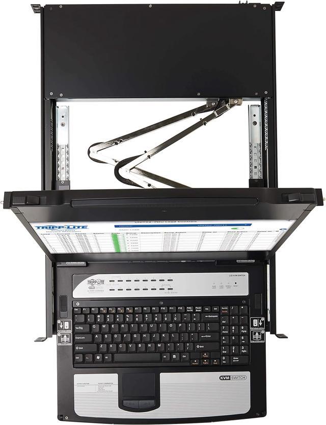 TRIPP LITE B030-DP08-17D NetDirector 8-Port DisplayPort KVM Switch Console With 17 In. LCD Dual Rail 1U Rack-Mount