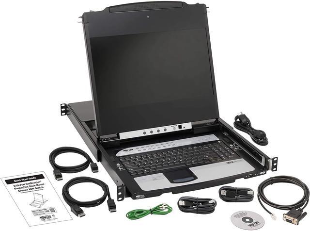 TRIPP LITE B030-DP08-17D NetDirector 8-Port DisplayPort KVM Switch Console With 17 In. LCD Dual Rail 1U Rack-Mount