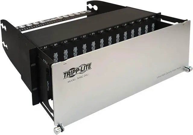 Tripp Lite Enclosure for 28 High-Density Fiber Cassettes 4U Rack Mount Patch Panel 10 Gb 40 Gb and 100/120 Gb Equipment Up to 336 Duplex LC Ports (N482-04U)
