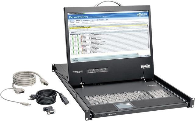 Tripp Lite Rack Console 1URM DVI VGA For KVM Switch 19" LCD 1080p Rack-Mount TAA (B021-000-19-HD2) Black