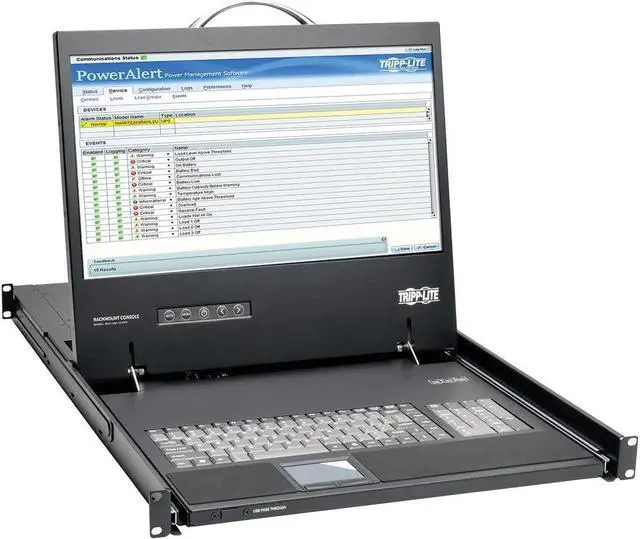 Tripp Lite Rack Console 1URM DVI VGA for KVM Switch 19" LCD 1080p Rack-Mount TAA (B021-000-19-HD2) black