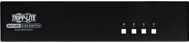 Tripp Lite Secure 4 Port KVM Switch DisplayPort to DisplayPort Dual Monitor 4K NIAP PP3.0 Certified Audio TAA-Compliant (B002-DP2A4)