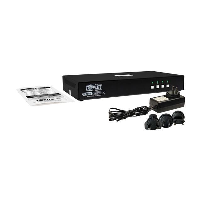 Tripp Lite Secure KVM Switch 4-Port Single Head DisplayPort To DisplayPort 4K NIAP PP4.0 Audio TAA B002-DP1A4-N4 KVM