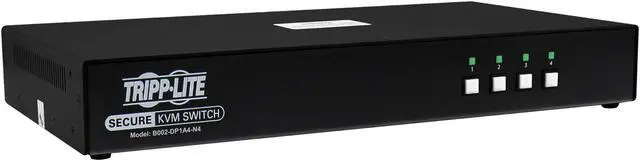 Tripp Lite Secure KVM Switch 4-Port Single Head DisplayPort to DisplayPort 4K NIAP PP4.0 Audio TAA B002-DP1A4-N4 KVM