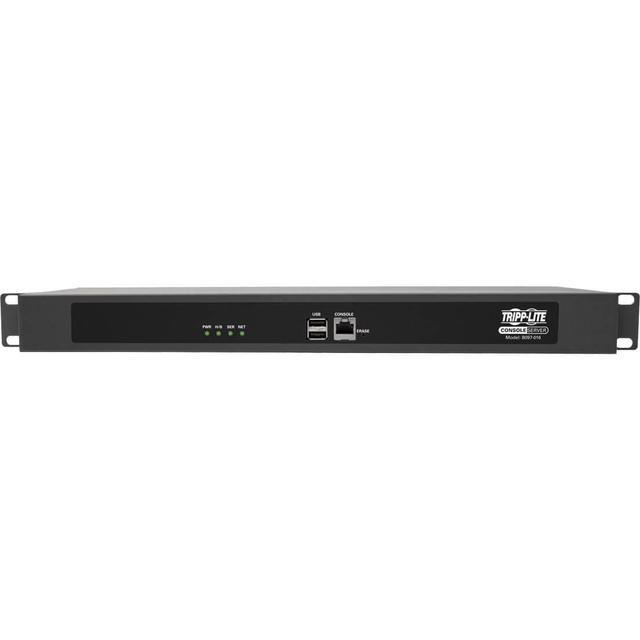 Tripp Lite Serial Console Server 16-Port 2 USB Ports Dual GbE 4 Gb Flash 1U - Twisted Pair - 2 X Network (RJ-45) - 2 X USB - 16 X Serial Port - 10/100/1000Base-T - Gigabit Ethernet - Desktop Rack-mou