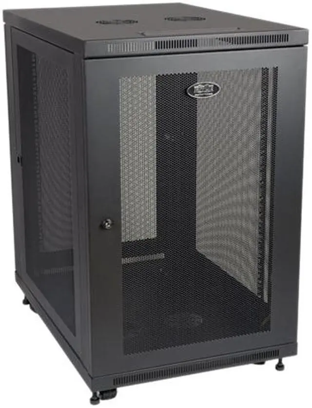 Tripp Lite SR18UB Series SmartRack 18U Mid-Depth Half-Height Rack Enclosure Cabinet - 18U Rack Height x 19" Rack Width -Black -1000 lb Dynamic/Rolling Weight Capacity-1000 lb Static/Stationary Weight