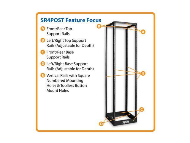 Tripp Lite SR4POST 45U 4-Post SmartRack Open Frame Rack - Organize And Secure Network Rack Equipment
